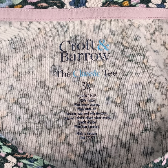 Women's Size 3X Floral Long-Sleeve Top Cotton Spring Casual - Picture 5 of 7